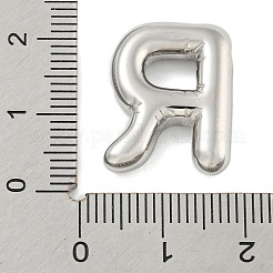 変色しない304ステンレススチールペンダント  バルーンレターチャーム  文字r  19.5x15.5x5mm  穴：3x1.5mm&nbsp;STAS-B071-01P-R