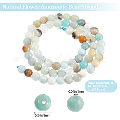 2 Strands Natural Flower Amazonite Beads Strands&nbsp;G-BBC0001-40