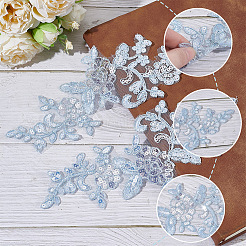 4 Pairs Flower Polyester Applqiues&nbsp;DIY-GF0013-41A