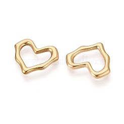 304ステンレススチールリンクリング  ハート  イオンプレーティング（ip）  18KGP本金メッキ  13x15x1.5mm&nbsp;STAS-N115-63G
