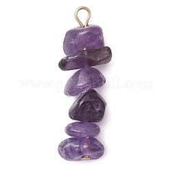 Gradient Color Natural Lavender Amethyst & Natural Blue Lace Agate Chip Beaded Pendants&nbsp;PALLOY-JF02795-03