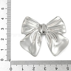 304ステンレスペンダント  ちょう結びのチャーム  変色防止  ステンレス鋼色  39x44x6.5mm  穴：5.5x3mm&nbsp;STAS-D376-29P