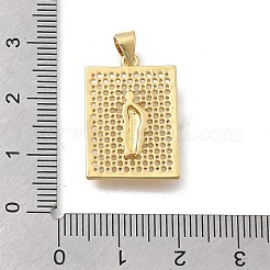 Brass Micro Pave Clear Cubic Zirconia Pendants&nbsp;KK-D431-085A-G