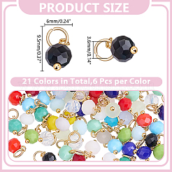 126Pcs 6 Sets Glass Rondelle Bead Charms&nbsp;FIND-HY0005-29