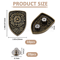 10Pcs Alloy Decorative Rivets&nbsp;BUTT-FH0001-028AB