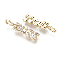 Brass Micro Pave Cubic Zirconia Pendants&nbsp;KK-R136-057-NF