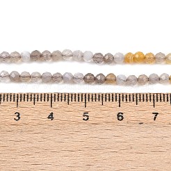 天然石ボツワナアゲートビーズ連売り  多面カットラウンド  3mm  穴：0.8mm  約121個/連  15インチ（38cm）&nbsp;G-A129-3mm-18