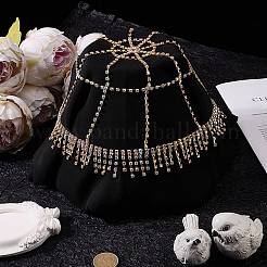 Alloy Rhinestone Mesh Headbands&nbsp;OHAR-WH20007-05G-01