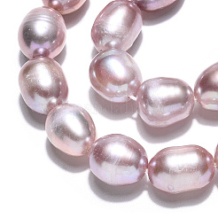 天然養殖淡水パールビーズ連売り  ライス  アザミ  9.5~12x7.5~8.2mm  穴：0.7~0.8mm  約33~37個/連  14.37インチ（36.5cm）&nbsp;PEAR-N012-07P