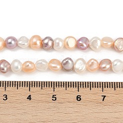 天然養殖淡水パールビーズ連売り  研磨両側  グレード5a+  ミックスカラー  5~6mm  穴：0.7mm  約63個/連  13.46~13.66''（34.2~34.7センチメートル）&nbsp;PEAR-P064-19G-02M