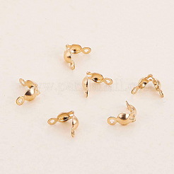 JK Findings製品  イエローゴールドフィルドつぶし玉カバー  本金14KGFゴールドフィルド  6.5x3.5mm  穴：1mm  10個/セット&nbsp;KK-BC0003-15G