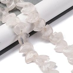 天然石ローズクォーツビーズ連売り  ズニベア  12~13x18.5~19.5x6~6.5mm  穴：1mm  約28~33個/連  12.99~16.54インチ（33~42cm）&nbsp;G-F783-G09-01