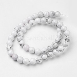 天然石ハウライトビーズ連売り  ラウンド  8mm  穴：1mm  約47個/連  15.4インチ&nbsp;G-D809-10-8mm