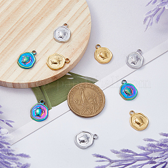 18Pcs 3 Colors Ion Plating(IP) 304 Stainless Steel Pendants Sets&nbsp;STAS-DC0014-12