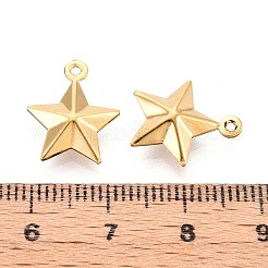 ステンレススチールチャーム201個  星のチャーム  イオンプレーティング（ip）  18KGP本金メッキ  14.5x12.5x4mm  穴：1.4mm&nbsp;STAS-N109-228G