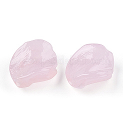 模造玉手作りランプワーク ビーズ  葉  ピンク  14~18.5x13.5~15x3.5~6mm  穴：1.2~1.8mm&nbsp;LAMP-T011-17-C06