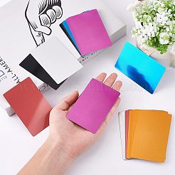 アルミブランク熱転写名刺  laciness＆長方形のプラスチックボックス付き  ミックスカラー  86x54x0.5mm  6pc&nbsp;DIY-NB0004-81
