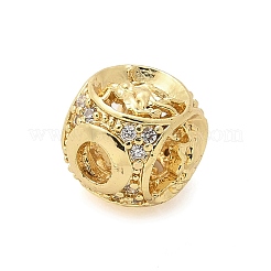 Brass Micro Pave Cubic Zirconia Beads&nbsp;KK-Z095-04G-06