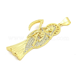 Rack Plating Brass Micro Pave Clear Cubic Zirconia Pendants&nbsp;KK-B091-30G-07