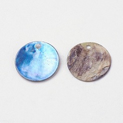 シェルペンダント  染め  フラットラウンド  ミックスカラー  15x1~1.5mm  穴：1.5mm  144個/グロス&nbsp;BSHE-L036-09