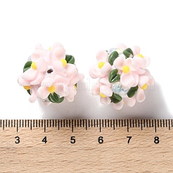 Luminous Polymer Clay Rhinestone Floral Ball Beads&nbsp;CLAY-U002-01E