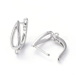 Brass Hoop Earring Findings with Latch Back Closure&nbsp;KK-L180-113P