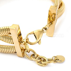 女性用304ステンレススチールブレスレット  ゴールドカラー  8-1/2インチ（21.7cm）&nbsp;BJEW-U009-04G-02