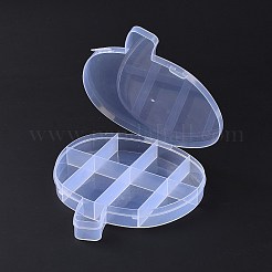 9グリッド透明プラスチックボックス  小さなジュエリーやビーズ用のリンゴ型のビーズ容器  ホワイトスモーク  17.9x16.8x2.5cm  内径：39~72x26~45mm&nbsp;LS-CON-B009-04