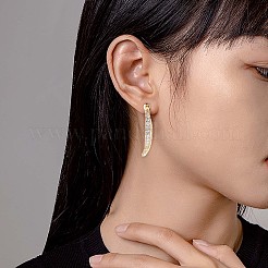 Clear Cubic Zirconia Curved Bar Dangle Stud Earrings&nbsp;JE992A