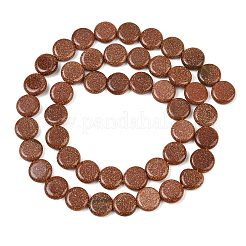 Synthetic Goldstone Coin Beads Strands&nbsp;GG-CBA199E-E01-01