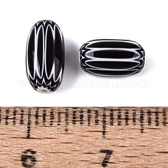 手作りのミルフィオリガラス樽ビーズ  シェブロンビーズ  ココナッツブラウン  7~14x5~9mm  穴：0.5~1.8mm&nbsp;LA-N002-02A