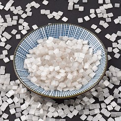 MIYUKIティラビーズ  日本製シードビーズ  2穴  （tl2592)アンティークアイボリーシルクサテン  5x5x1.9mm  穴：0.8mm  約590個/50g&nbsp;SEED-X0054-TL2592