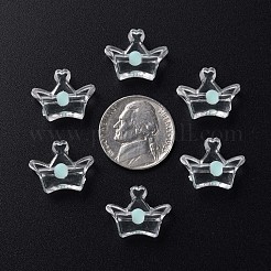 透明なアクリルビーズ  二層ビーズ  クラウン  アクアマリン  14x17.5x7mm  穴：2mm  約581個/500g&nbsp;MACR-S373-105-B03