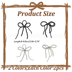 4Pcs Bowknot ABS Plastic Pearl Beads Shoes Charms&nbsp;PALLOY-HY00043