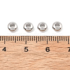 シェグレイスの真鍮ビーズ  ロンデル  カドミウムフリー＆ニッケルフリー＆鉛フリー  プラチナメッキ  3x5mm  穴：2mm&nbsp;XGRPCH110-215P
