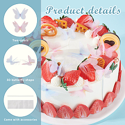 6 Sets 2 Colors Iron & Paper Butterfly Cake Toppers Decorations&nbsp;DIY-GA0007-53