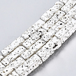 Electroplated Natural Lava Rock Beads Strands&nbsp;X-G-T114-63S