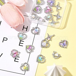 20Pcs 8 Styles Platinum Alloy Glass Pendants&nbsp;FIND-FS0003-78