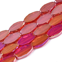 Electroplate Transparent Glass Beads Strands&nbsp;EGLA-Q125-010