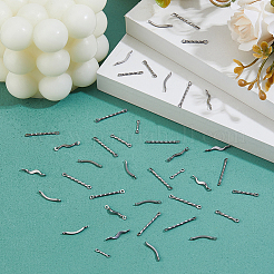 150個 5スタイル 304ステンレススチールコネクタチャーム  ツイストバー  ステンレス鋼色  10~20x2x1~3mm  穴：1~1.2mm  30個/スタイル&nbsp;STAS-DC0016-22