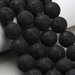 天然溶岩ロックラウンドビーズ連売り  スムーズ  20.5mm  穴：1mm  約20個/連  15.75''（40センチメートル）&nbsp;G-M169-20mm-03