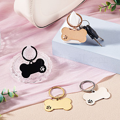 4Pcs 4 Styles Stainless Steel Keychains&nbsp;KEYC-TA0004-81A