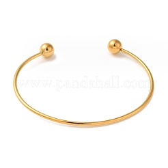 Ion Plating(IP) 304 Stainless Steel Open Cuff Torque Bangles for Women&nbsp;BJEW-Z071-01G