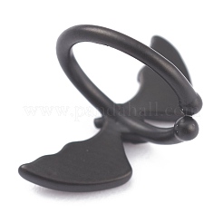 ハロウィン用真鍮カフピアス  バットイヤーカフピアスなし  電気泳動黒  10x14.5x1.5mm&nbsp;EJEW-L257-01B