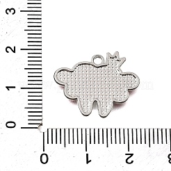 合金エナメルチャーム  プラチナ  歯のチャーム  17x20.5x1.5mm  穴：1.5mm&nbsp;FIND-E049-08B-P