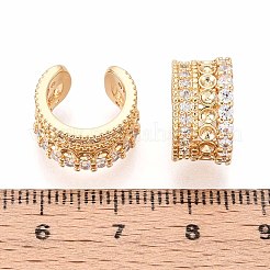 Brass Micro Pave Clear Cubic Zirconia Cuff Earrings&nbsp;EJEW-T047-82G