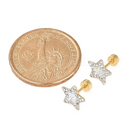 Star Glass & Polymer Clay Rhinestone Ear Fake Plugs&nbsp;EJEW-H105-29G