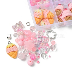 Glass with Transparent Acrylic Beads for DIY Mobile Phone Chain Making Kit&nbsp;DIY-FS0006-74A