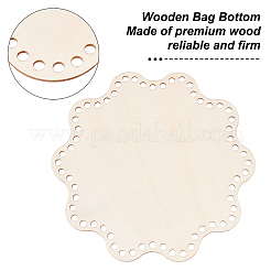 木製巾着作り鞄底セット  花  モカシン  9.95~29.9x0.25cm  穴：5.5mm  5個/セット&nbsp;FIND-WH0003-90