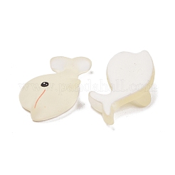 樹脂ビーズ  穴なし/ドリルなし  紫外線樹脂充填アクセサリー  イルカ  ホワイト  28x16mm&nbsp;CRES-TAC0002-03